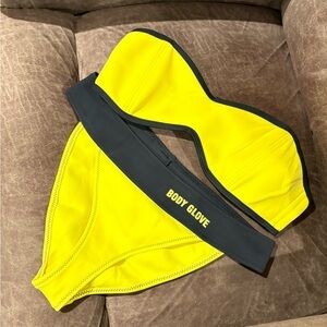 Body Glove Yellow and Black Women's Bandeau Bikini Set